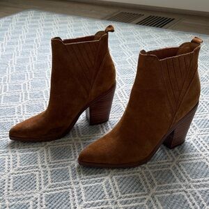 Marc Fisher Tan Suede Ankle Booties - Size 8.5
